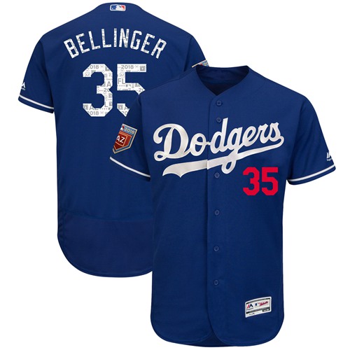Dodgers #35 Cody Bellinger Blue 2018 Spring Training Authentic Flex Base Stitched MLB Jersey